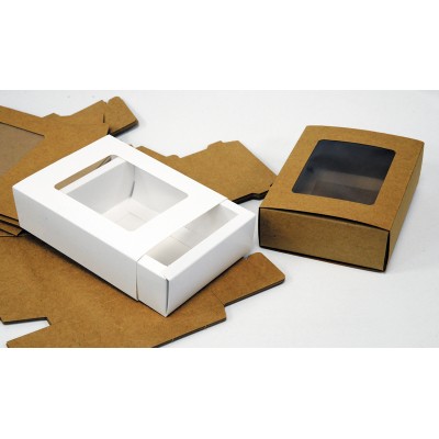 ΧΑΡΤΙΝΟ ΚΟΥΤΙ ΣΥΡΤΑΡΩΤΟ ΜΕ ΠΑΡΑΘΥΡΟ 17cm x 13cm x 5cm 0402155 (12 τεμ.)